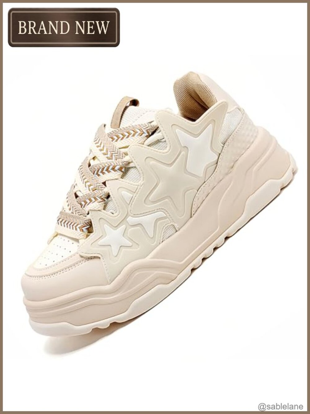 Unisex Stars Casual Walking Shoes Women's Fashion Cute Platform Chunky Sneakers